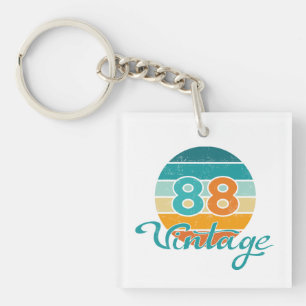 Retro Sunset 88 Vintage Distressed Key Ring