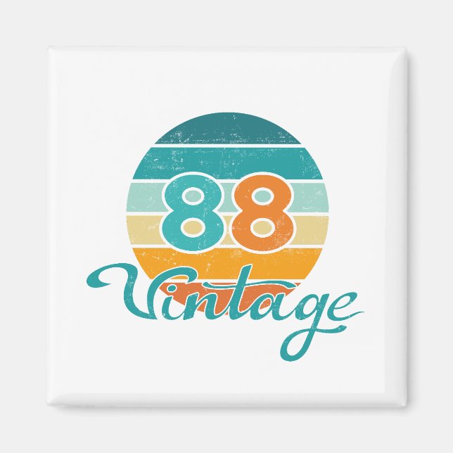 Retro Sunset 88 Vintage Distressed Magnet (Front)