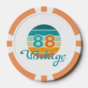 Retro Sunset 88 Vintage Distressed Poker Chips
