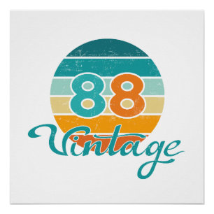 Retro Sunset 88 Vintage Distressed Poster