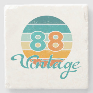 Retro Sunset 88 Vintage Distressed Stone Coaster