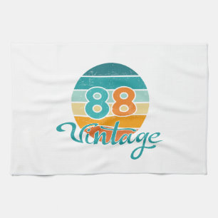 Retro Sunset 88 Vintage Distressed Tea Towel