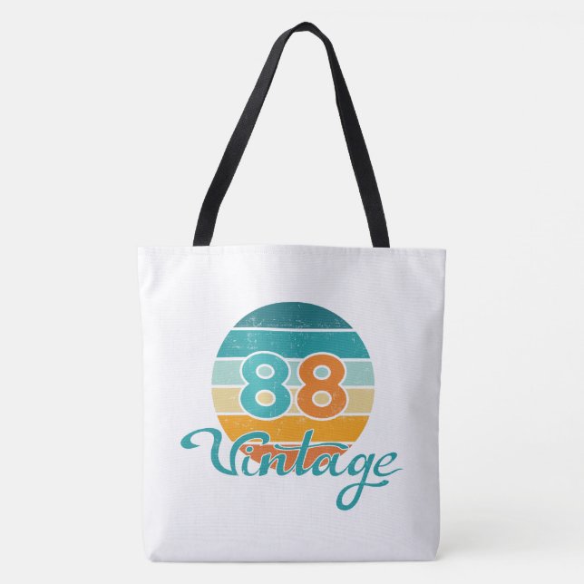 Retro Sunset 88 Vintage Distressed Tote Bag (Front)
