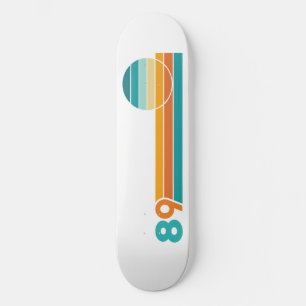 Retro Sunset 89 Beach Towel Skateboard