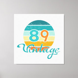 Retro Sunset 89 Vintage Distressed Canvas Print