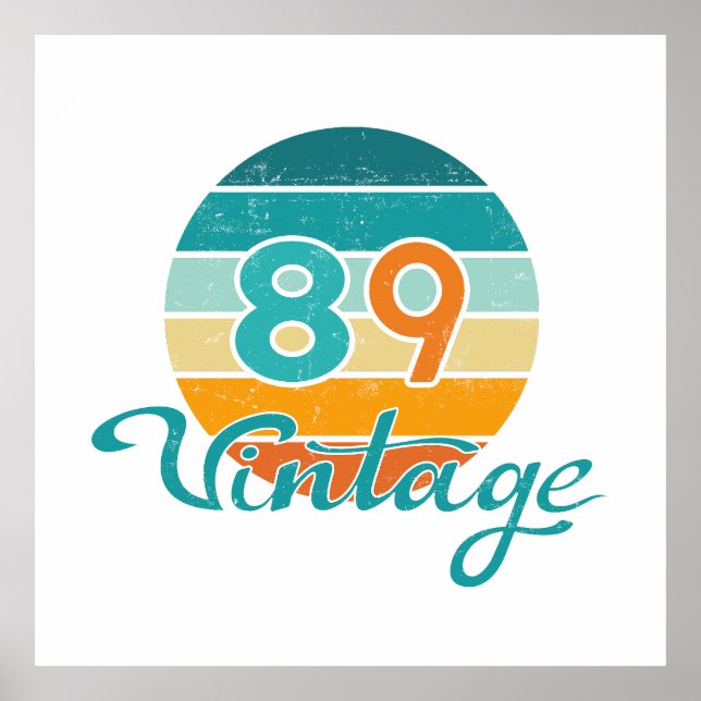 Retro Sunset 89 Vintage Distressed Poster (Front)