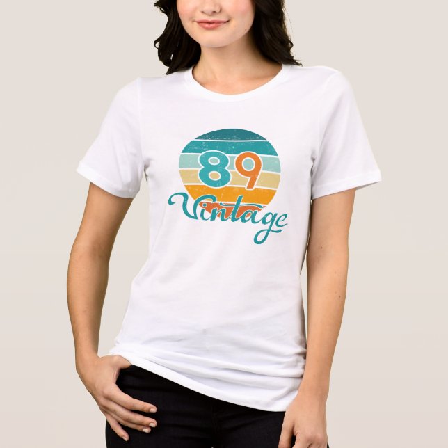 Retro Sunset 89 Vintage Distressed Tri-Blend Shirt (Front)