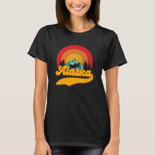 Retro Sunset Alaska Juneau Moose 0Mountains T-Shirt