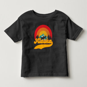 Retro Sunset Alaska Juneau Moose 0Mountains Wild Toddler T-Shirt