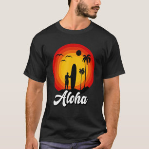 Retro Sunset Aloha Hawaii Hawaiian Island Aloha Be T-Shirt