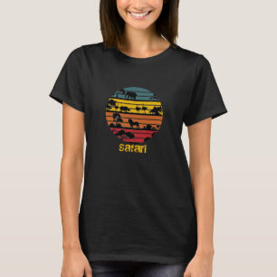 Retro sunset and African animals T-Shirt