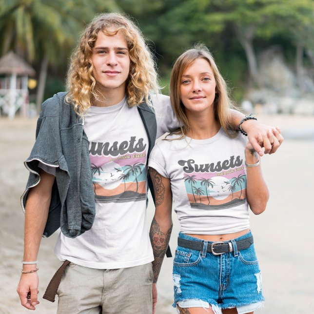 Retro Sunset and Palm Tree T-Shirt (Creator Uploaded)