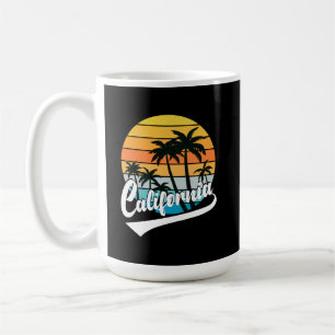 Retro Sunset And Palm Trees California Mug