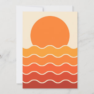 Retro Sunset and Waves Invitation