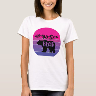 Retro Sunset Auntie Bear T-Shirt