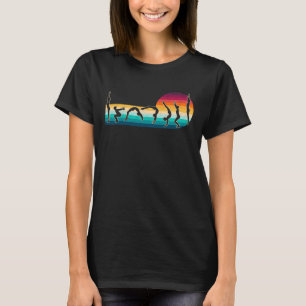 Retro Sunset Backflip Sequence Silhouette Gymnasti T-Shirt