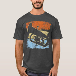 Retro Sunset Baritone Marching Bandmaster Musician T-Shirt
