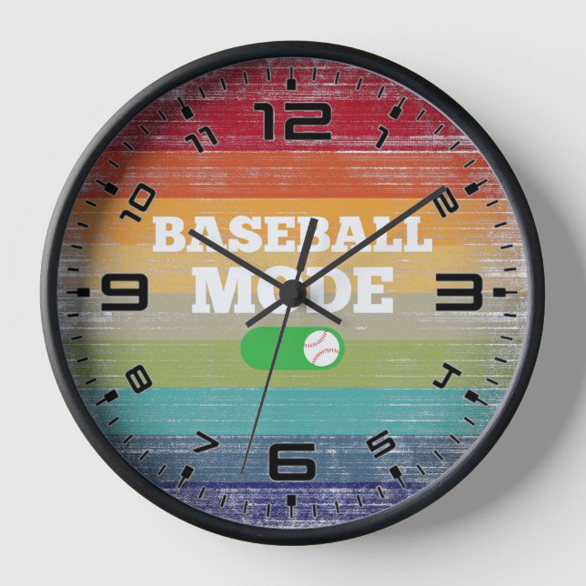 Retro Sunset Baseball Mode Clock (Front)