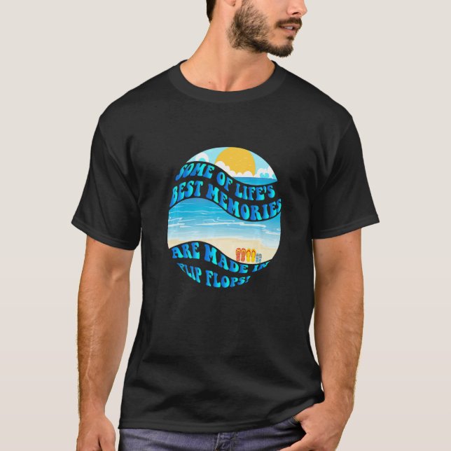 Retro Sunset Beach Vacation Matching Family Girls  T-Shirt (Front)