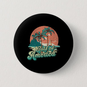 Retro Sunset Beach Vibes - Gulf Of Usa  6 Cm Round Badge
