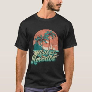 Retro Sunset Beach Vibes - Gulf Of Usa, America  T-Shirt