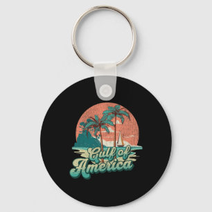 Retro Sunset Beach Vibes - Gulf Of Usa Key Ring