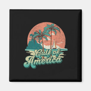Retro Sunset Beach Vibes - Gulf Of Usa Magnet