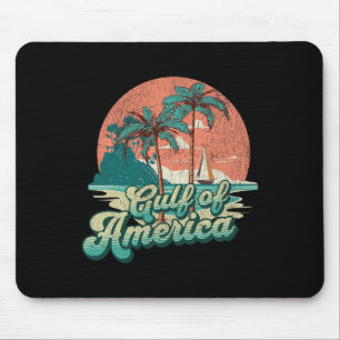 Retro Sunset Beach Vibes - Gulf Of Usa Mouse Mat
