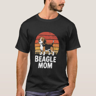 Retro Sunset Beagle Mum T-Shirt
