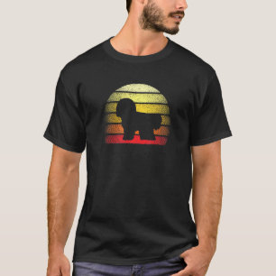 Retro Sunset Bichon Frise Dog Theme Design T-Shirt