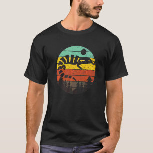 Retro Sunset Blue Tongue Skink Lizard Vintage T-Shirt