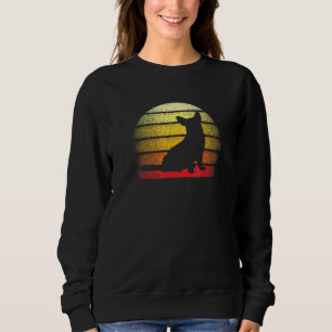 Retro Sunset Cardigan Welsh Corgi Dog Theme Design Sweatshirt