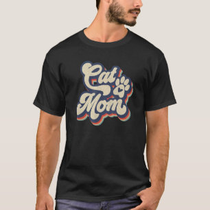 Retro Sunset Cat Mum Cat Paw Cat  Women Vintage T-Shirt