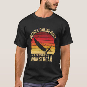 Retro Sunset Catamaran Boat Sailing Funny Sailboat T-Shirt