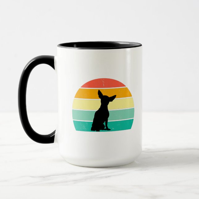 Retro Sunset Chihuahua   Coffee Mug (Left)
