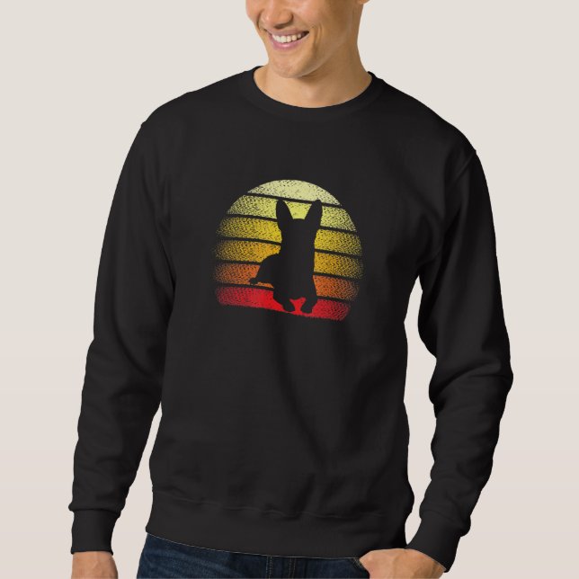 Retro Sunset Chihuahua Dog Theme Design Sweatshirt (Front)