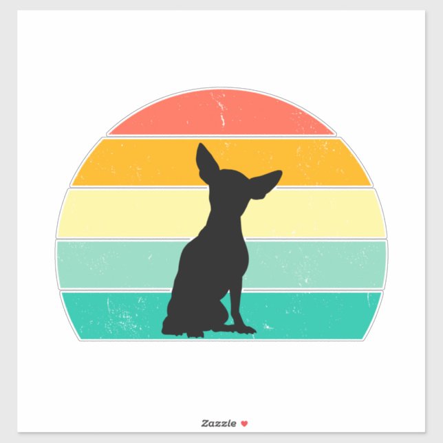 Retro Sunset Chihuahua Sticker (Sheet)