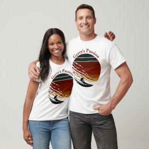 Retro Sunset Circle. Passion for Surfing Editable  T-Shirt