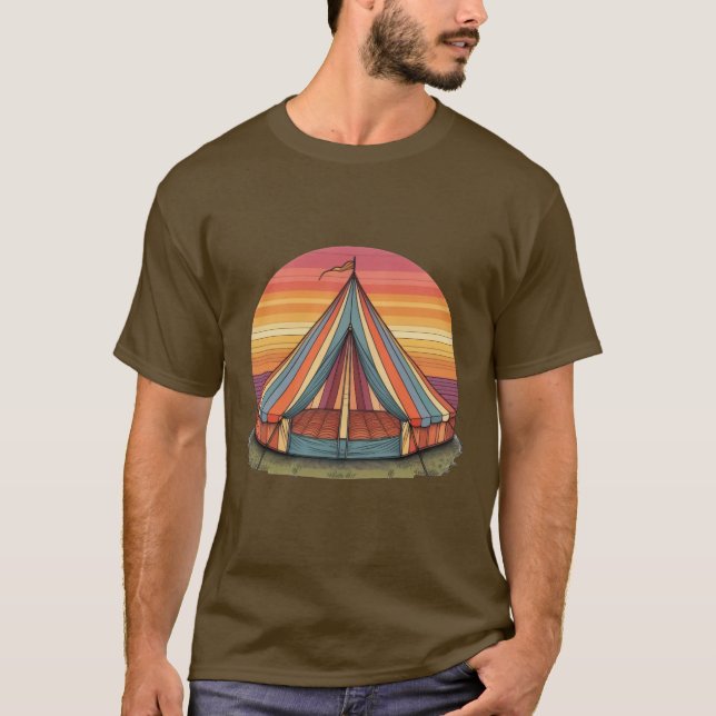 Retro Sunset Circus Tent T-Shirt (Front)