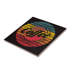 Retro sunset coffee  tile
