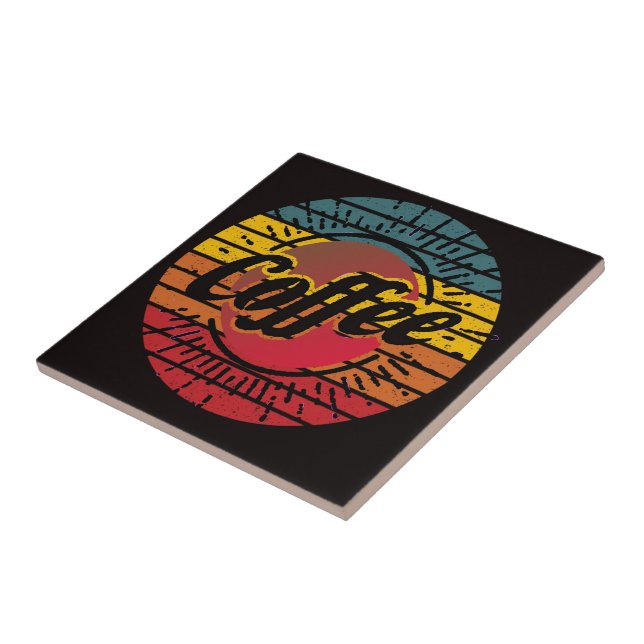 Retro sunset coffee  tile (Side)