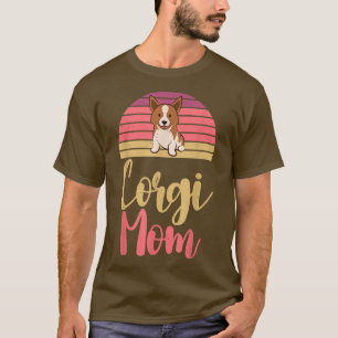 Retro Sunset Corgi Dog LoverCorgi Mom Design T-Shirt