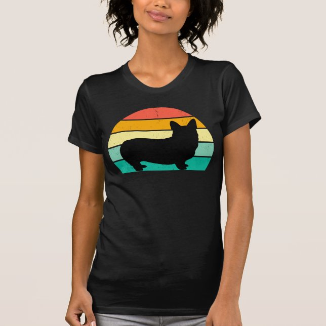 Retro Sunset Corgi    T-Shirt (Front)