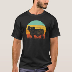 Retro Sunset Cow Farmer Brahman Cattle T-Shirt