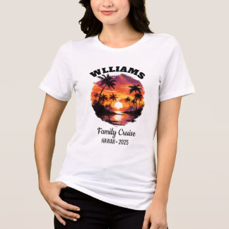 Retro Sunset Custom Family Cruise Customised Tri-Blend Shirt