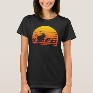 Retro Sunset Dancing Animals Chicken Cow Goat Dog T-Shirt
