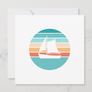 Retro Sunset Distressed Effect + Sailboat Invitation