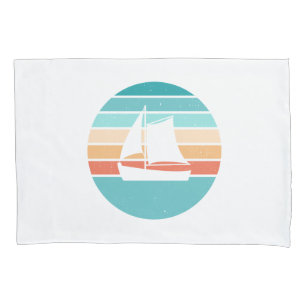 Retro Sunset Distressed Effect + Sailboat Pillowcase