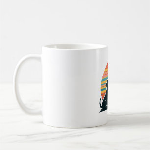 Retro Sunset Dog Adventure Wanderlust Canine Art Coffee Mug