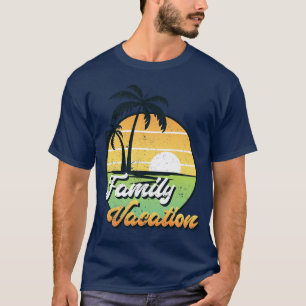 Retro Sunset Exotic Family Vacation Summer T-Shirt